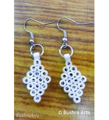Quilled Rings Earrings White